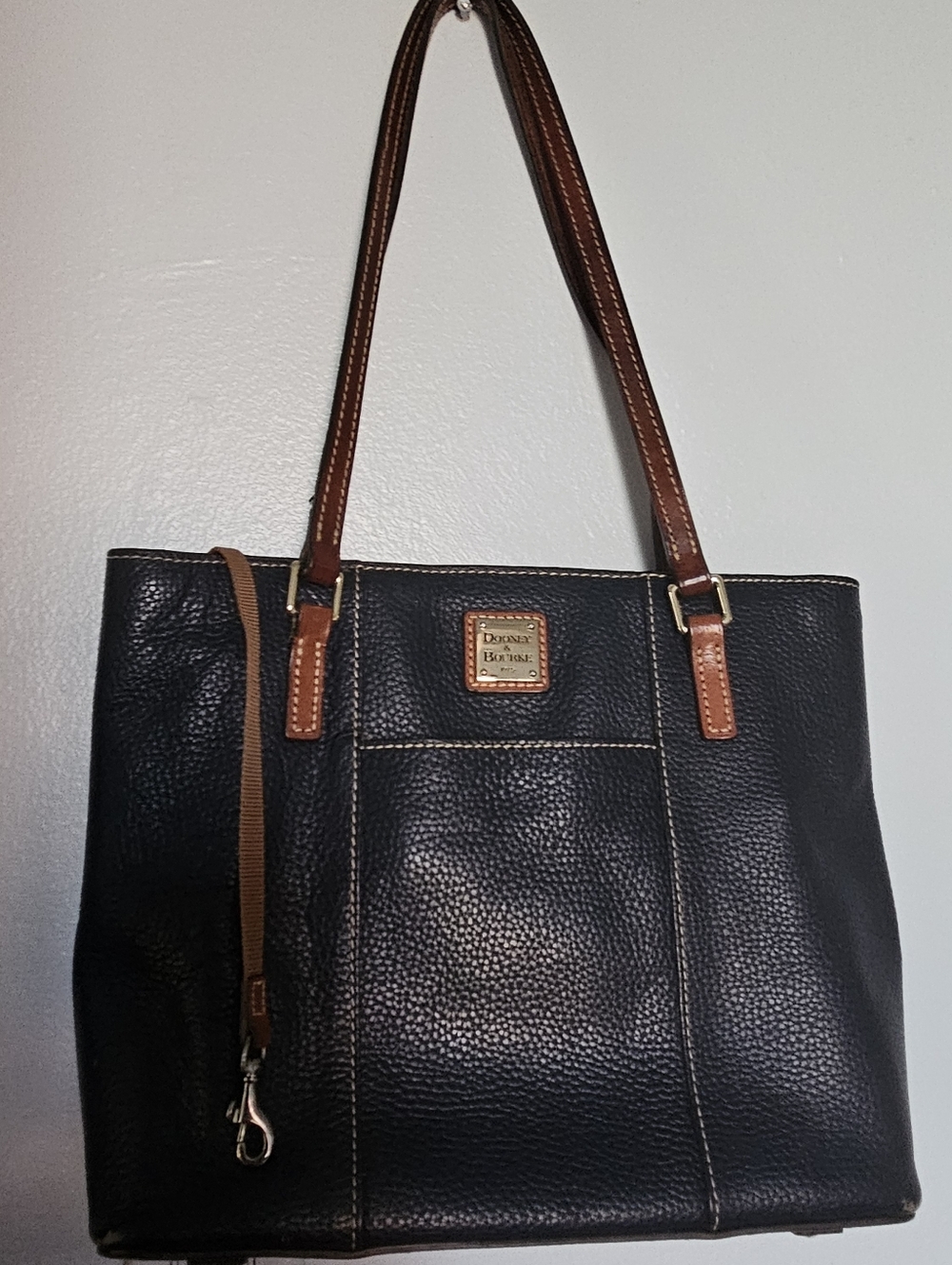 Dooney & Bourke Navy Pebble Leather Tote
